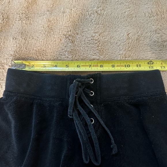 Women’s Hard Tail, Size S small, black terry shorts with lace up front tie - Picture 4 of 4